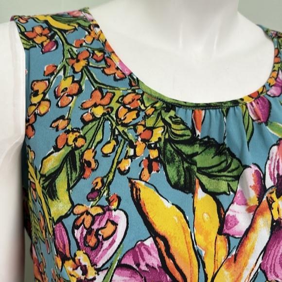 Talbots Hawaiian Tropical Floral Sleeveless Maxi Dress Size 6 - Picture 3 of 9
